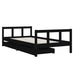 Cadru de pat copii cu sertare, negru, 90x190 cm, lemn masiv pin - WALTI WALTI