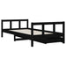 Cadru de pat copii cu sertare, negru, 90x190 cm, lemn masiv pin - WALTI WALTI