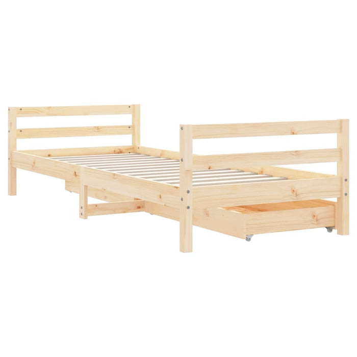 Cadru pat copii cu sertare, 80x200 cm, lemn masiv de pin WALTI