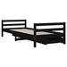 Cadru pat copii cu sertare, negru, 80x200 cm, lemn masiv de pin - WALTI WALTI