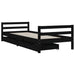 Cadru de pat copii cu sertare, negru, 90x200 cm, lemn masiv pin - WALTI WALTI