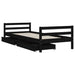 Cadru de pat copii cu sertare, negru, 90x200 cm, lemn masiv pin - WALTI WALTI