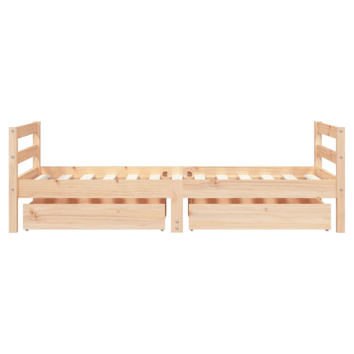 Cadru de pat copii cu sertare, 80x160 cm, lemn masiv pin - WALTI WALTI