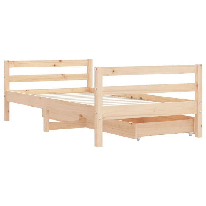 Cadru de pat copii cu sertare, 80x160 cm, lemn masiv pin - WALTI WALTI