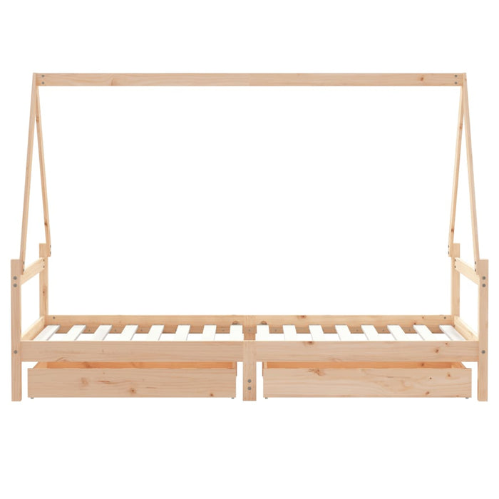 Cadru pat copii cu sertare, 80x200 cm, lemn masiv de pin - WALTI WALTI