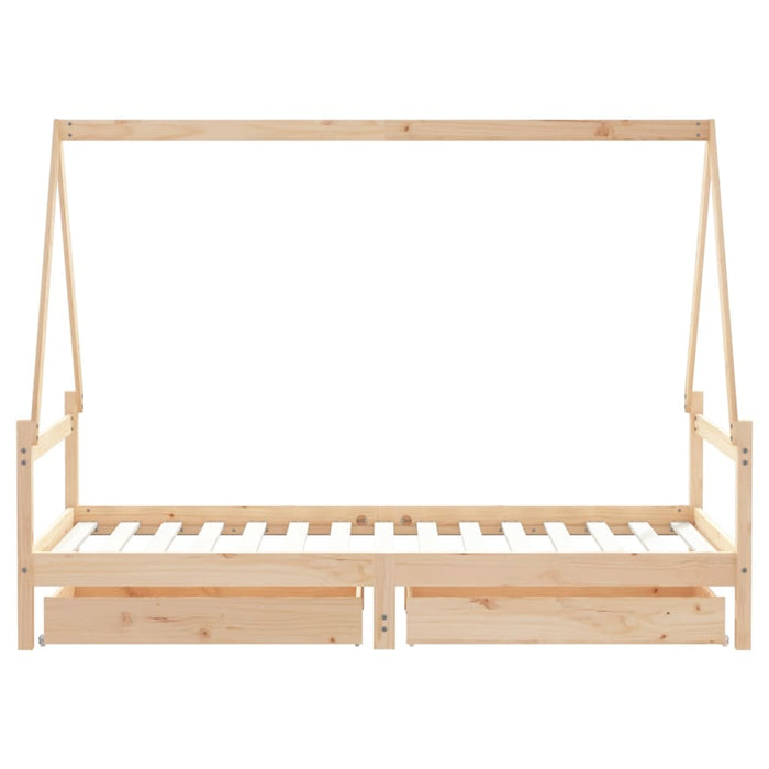 Cadru de pat pentru copii cu sertare, 90x190 cm, lemn masiv pin - WALTI WALTI