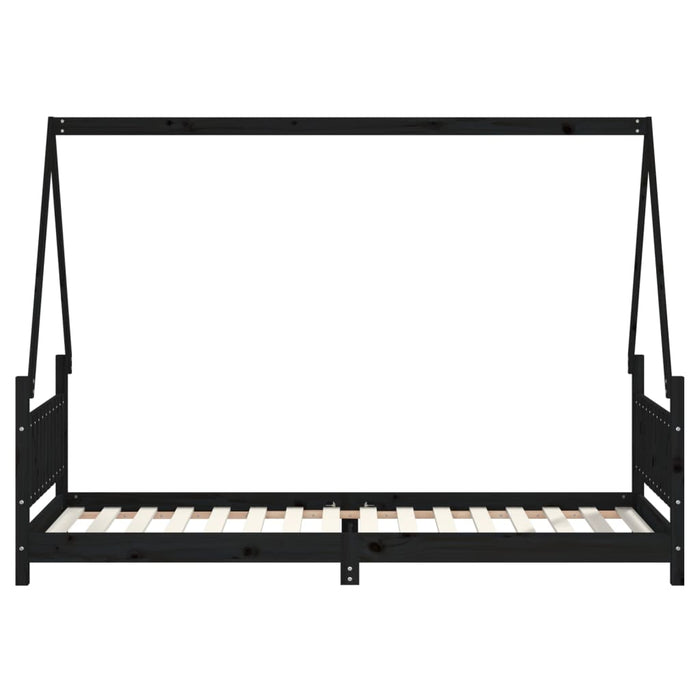 Cadru de pat pentru copii, negru, 80x200 cm, lemn masiv de pin - WALTI WALTI