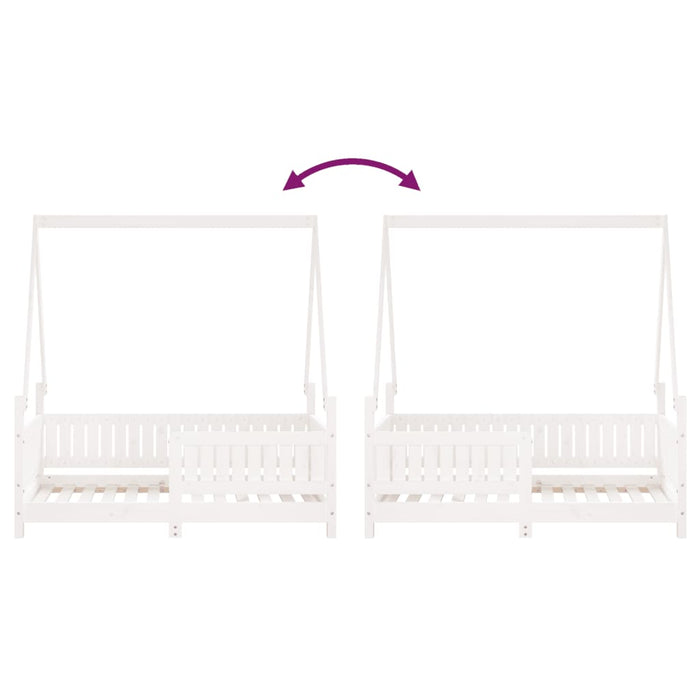 Cadru de pat pentru copii, alb, 70x140 cm, lemn masiv de pin - WALTI WALTI