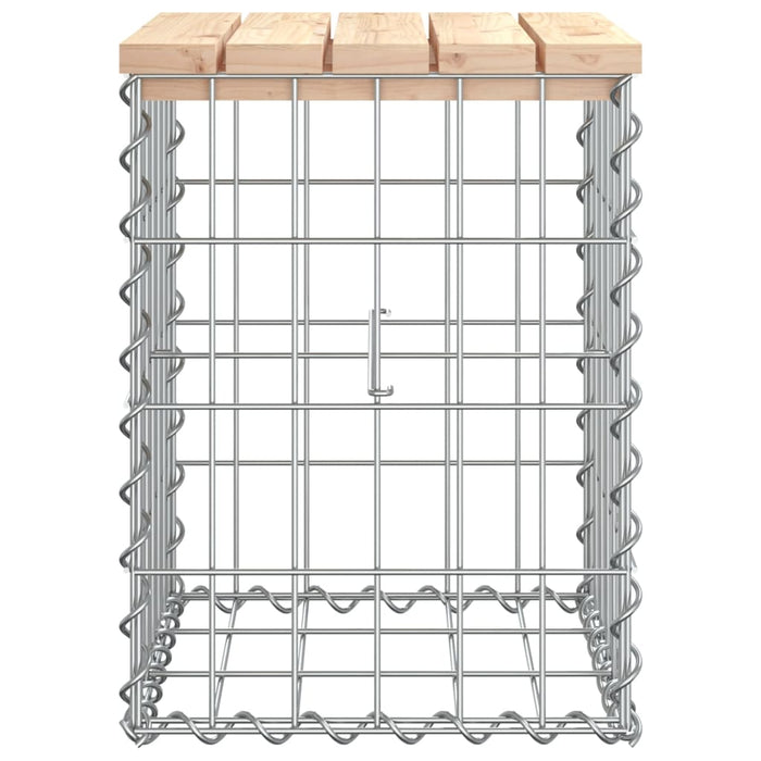 Bancă de grădină, design gabion, 33x31x42 cm, lemn masiv de pin - WALTI WALTI