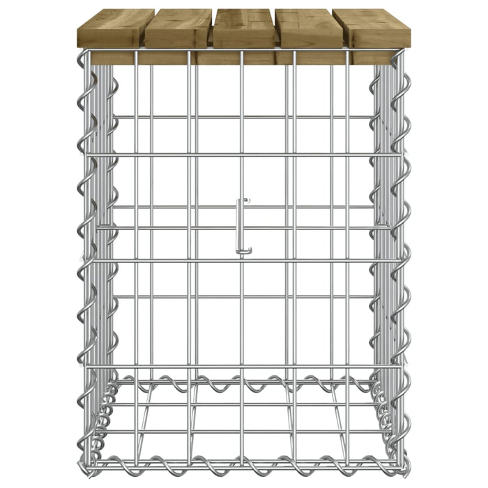 Bancă grădină, design gabion, 33x31x42 cm, lemn pin impregnat - WALTI WALTI