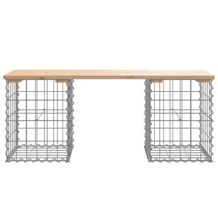 Bancă de grădină, design gabion, 103x31x42 cm, lemn masiv pin - WALTI WALTI