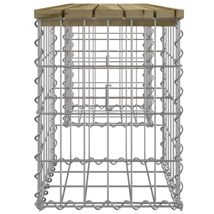 Bancă grădină, design gabion, 103x31x42 cm, lemn pin impregnat WALTI