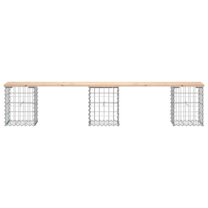 Bancă de grădină, design gabion, 203x31x42cm, lemn masiv de pin - WALTI WALTI