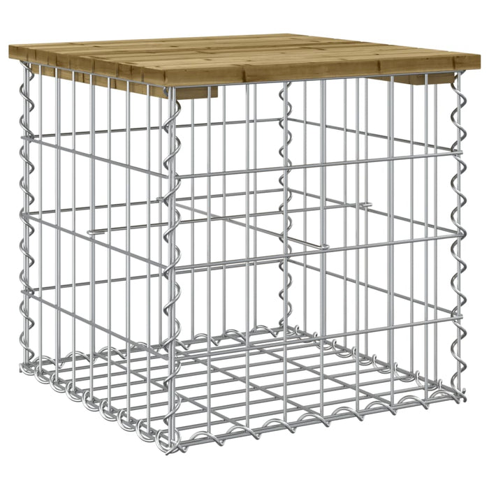 Bancă grădină, design gabion, 43x44x42 cm, lemn pin impregnat - WALTI WALTI