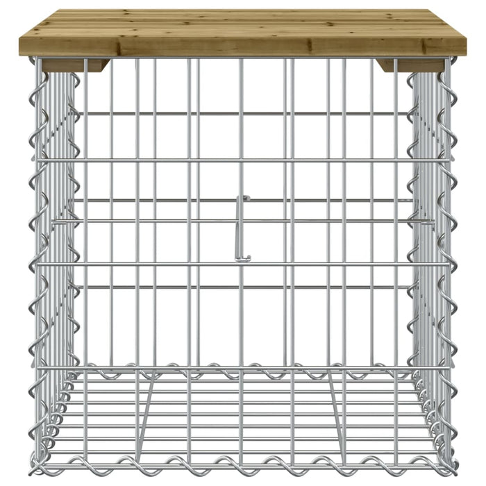 Bancă grădină, design gabion, 43x44x42 cm, lemn pin impregnat - WALTI WALTI