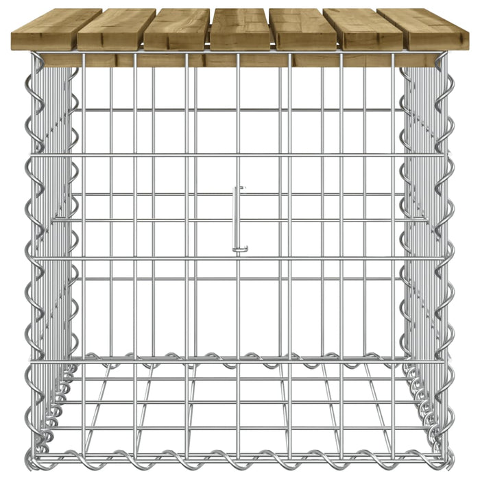 Bancă grădină, design gabion, 43x44x42 cm, lemn pin impregnat - WALTI WALTI
