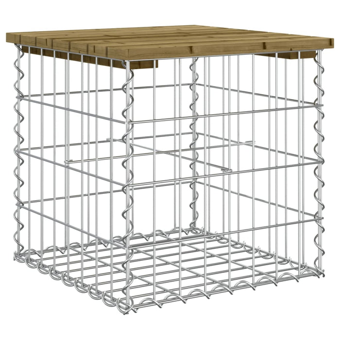 Bancă grădină, design gabion, 43x44x42 cm, lemn pin impregnat - WALTI WALTI