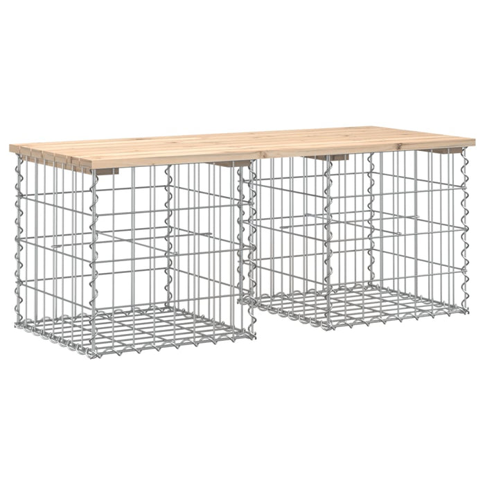 Bancă de grădină, design gabion, 103x44x42cm, lemn masiv de pin - WALTI WALTI