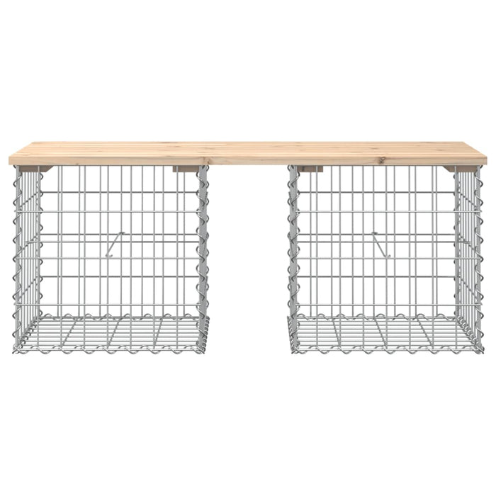 Bancă de grădină, design gabion, 103x44x42cm, lemn masiv de pin - WALTI WALTI