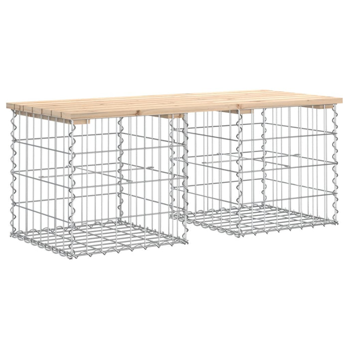 Bancă de grădină, design gabion, 103x44x42cm, lemn masiv de pin - WALTI WALTI