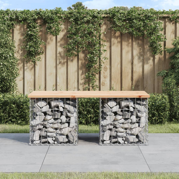 Bancă de grădină, design gabion, 103x44x42cm, lemn masiv de pin - WALTI WALTI