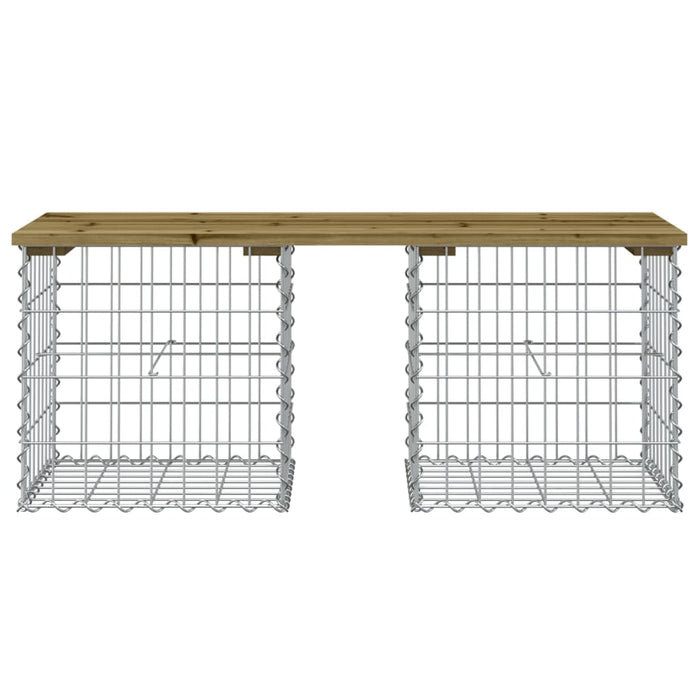 Bancă grădină, design gabion, 103x44x42 cm, lemn pin impregnat - WALTI WALTI