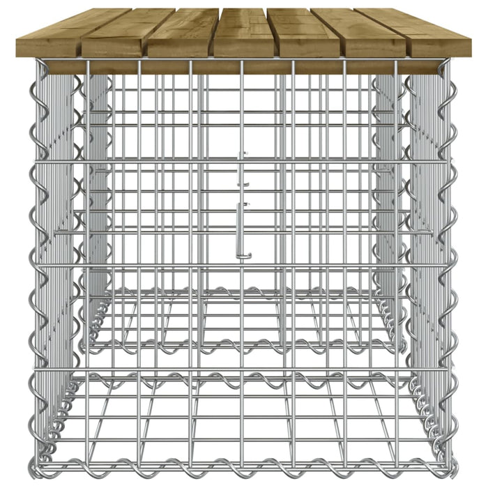 Bancă grădină, design gabion, 103x44x42 cm, lemn pin impregnat - WALTI WALTI