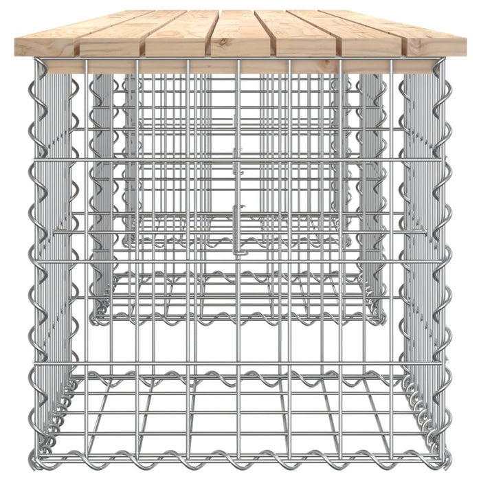 Bancă de grădină, design gabion, 203x44x42cm, lemn masiv de pin - WALTI WALTI