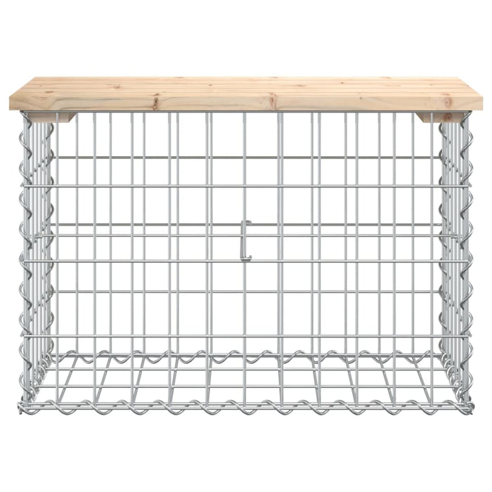 Bancă de grădină, design gabion, 63x31,5x42 cm, lemn masiv pin - WALTI WALTI