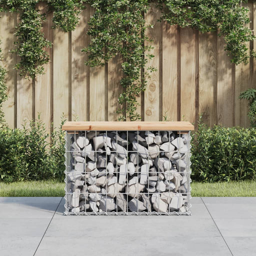 Bancă de grădină, design gabion, 63x31,5x42 cm, lemn masiv pin - WALTI WALTI