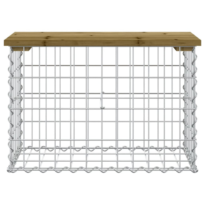 Bancă grădină, design gabion, 63x31,5x42 cm, lemn pin impregnat - WALTI WALTI