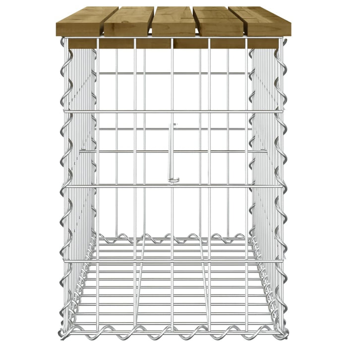 Bancă grădină, design gabion, 63x31,5x42 cm, lemn pin impregnat - WALTI WALTI