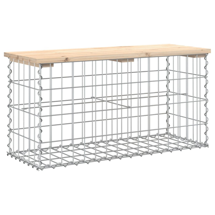 Bancă de grădină, design gabion, 83x31,5x42 cm, lemn masiv pin WALTI
