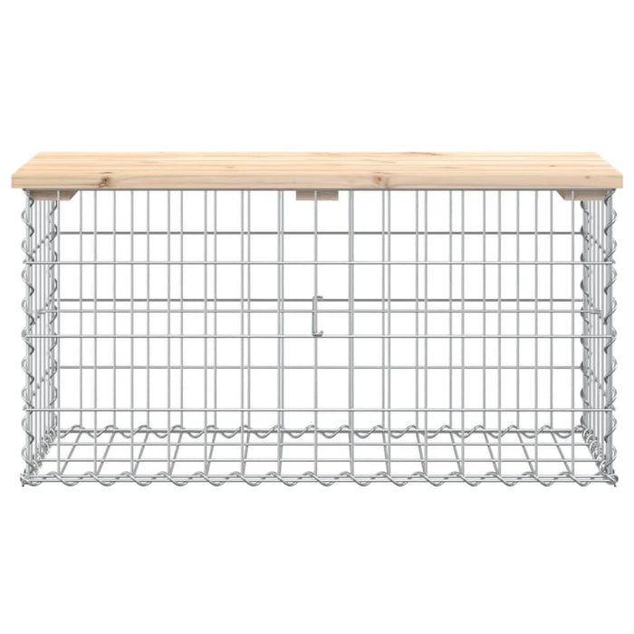 Bancă de grădină, design gabion, 83x31,5x42 cm, lemn masiv pin WALTI