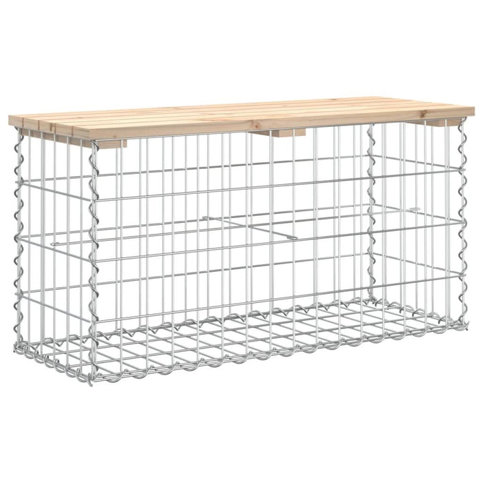 Bancă de grădină, design gabion, 83x31,5x42 cm, lemn masiv pin WALTI