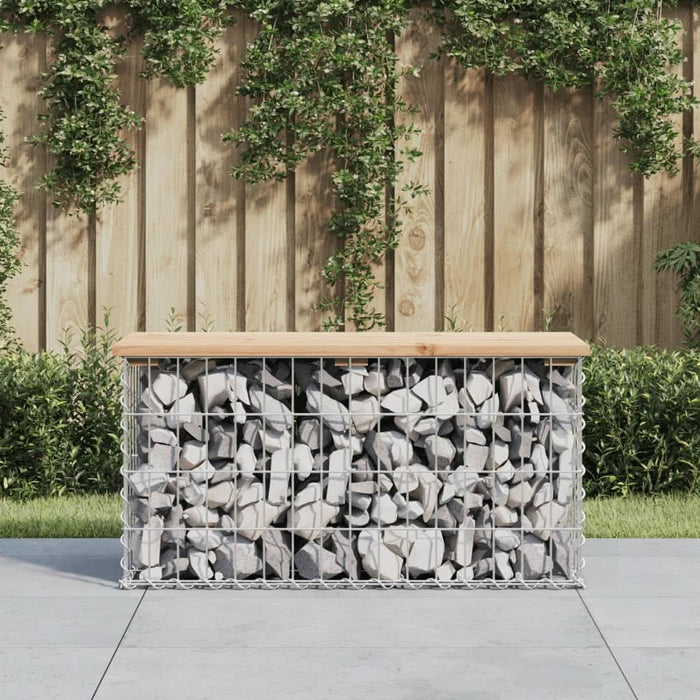 Bancă de grădină, design gabion, 83x31,5x42 cm, lemn masiv pin WALTI
