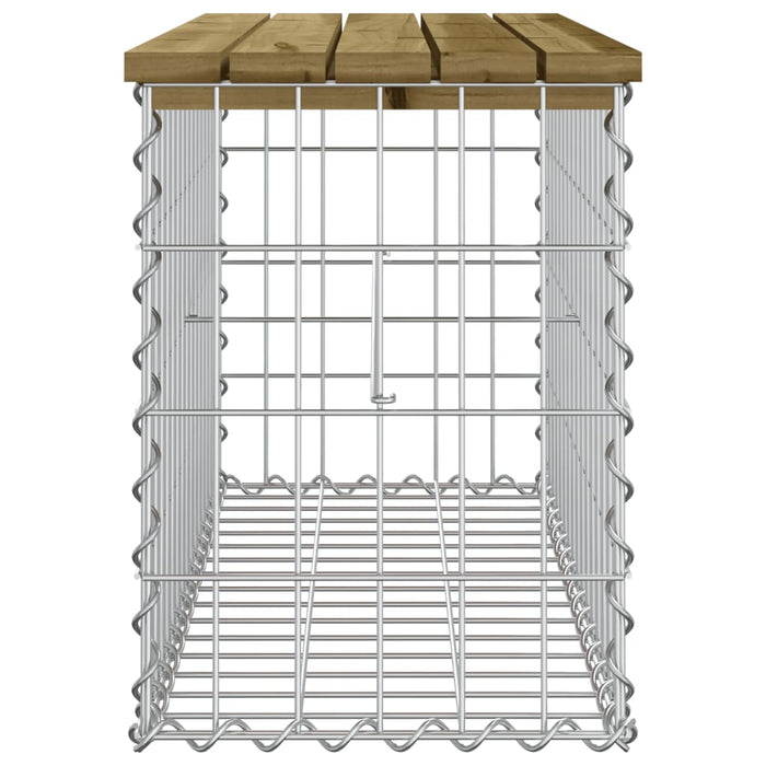 Bancă grădină, design gabion, 83x31,5x42 cm, lemn pin impregnat - WALTI WALTI