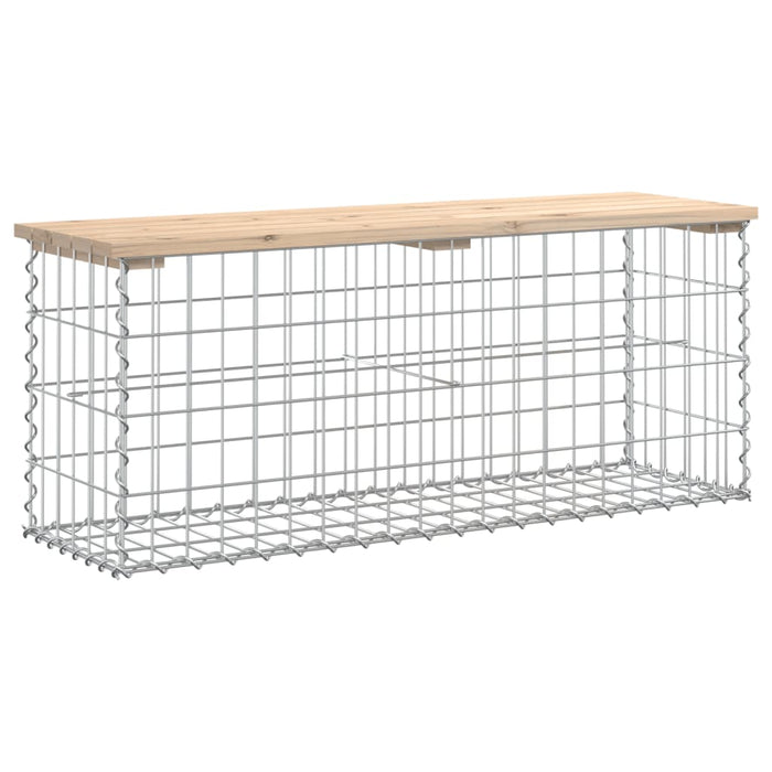 Bancă de grădină, design gabion, 103x31,5x42 cm, lemn masiv pin - WALTI WALTI