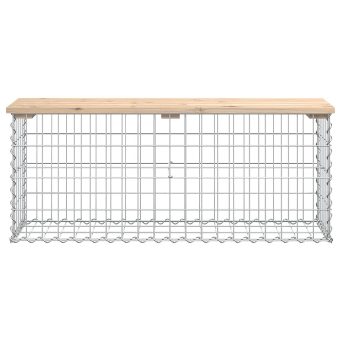 Bancă de grădină, design gabion, 103x31,5x42 cm, lemn masiv pin - WALTI WALTI