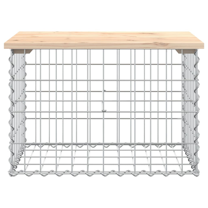 Bancă de grădină, design gabion, 63x44x42 cm, lemn masiv de pin - WALTI WALTI