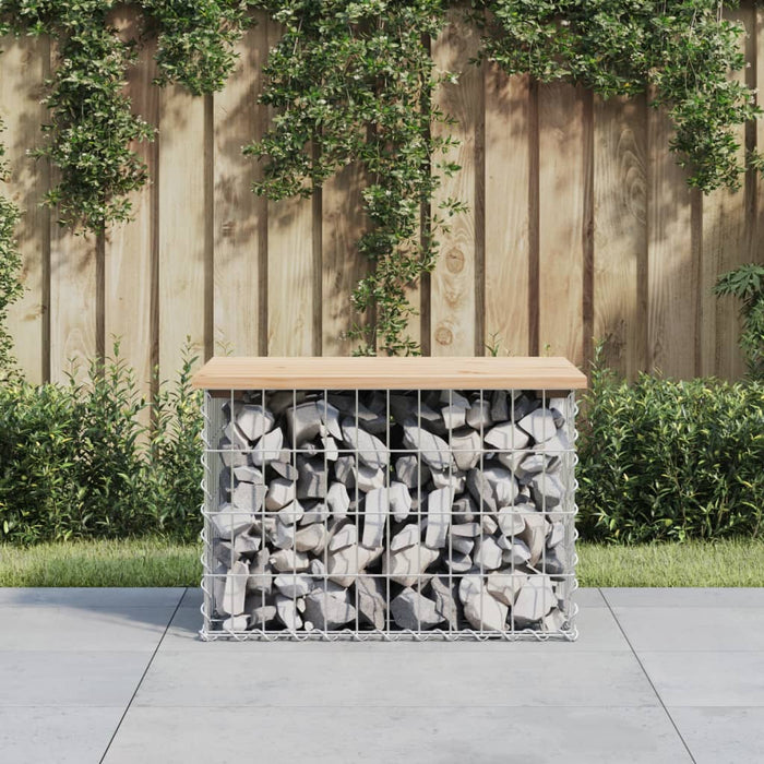 Bancă de grădină, design gabion, 63x44x42 cm, lemn masiv de pin - WALTI WALTI