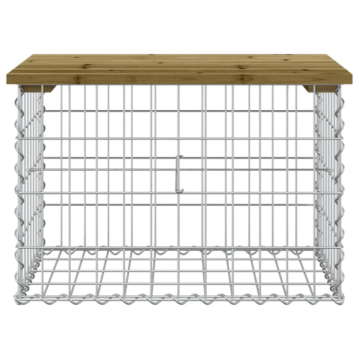 Bancă grădină, design gabion, 63x44x42 cm, lemn pin impregnat - WALTI WALTI