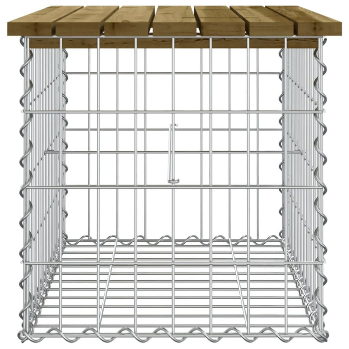 Bancă grădină, design gabion, 63x44x42 cm, lemn pin impregnat - WALTI WALTI