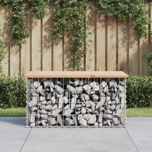 Bancă de grădină, design gabion, 83x44x42 cm, lemn masiv de pin - WALTI WALTI