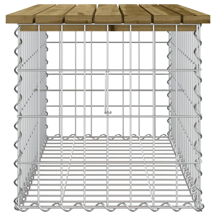 Bancă grădină, design gabion, 83x44x42 cm, lemn pin impregnat WALTI