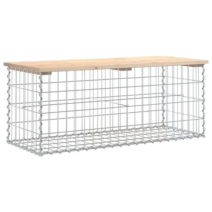 Bancă de grădină, design gabion, 103x44x42cm, lemn masiv de pin - WALTI WALTI