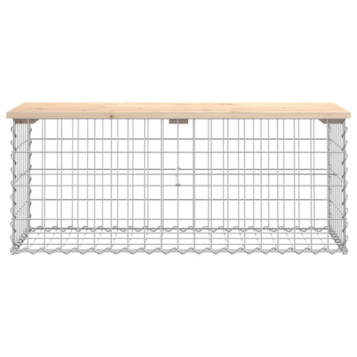 Bancă de grădină, design gabion, 103x44x42cm, lemn masiv de pin - WALTI WALTI