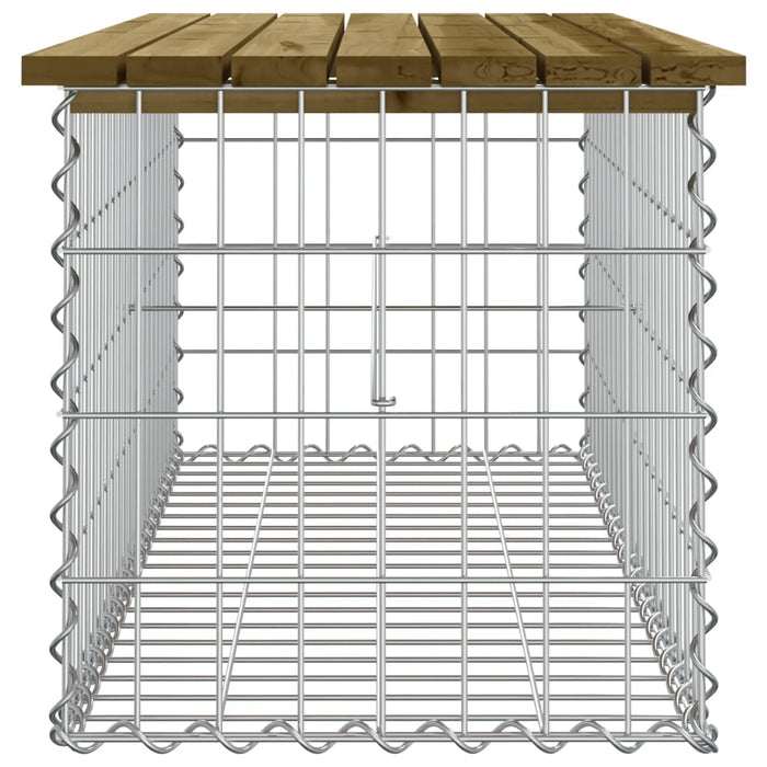 Bancă grădină, design gabion, 103x44x42 cm, lemn pin impregnat - WALTI WALTI