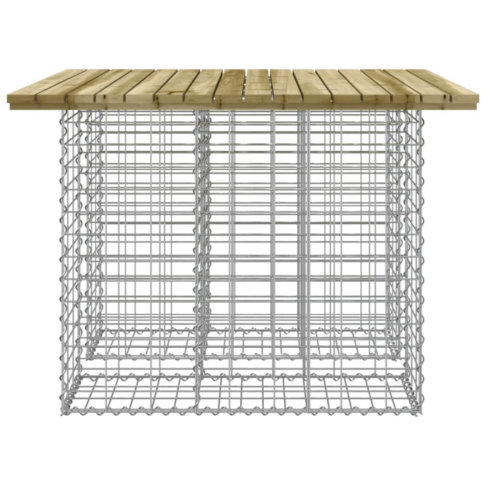 Bancă grădină, design gabion, 100x102x72 cm, lemn pin impregnat - WALTI WALTI