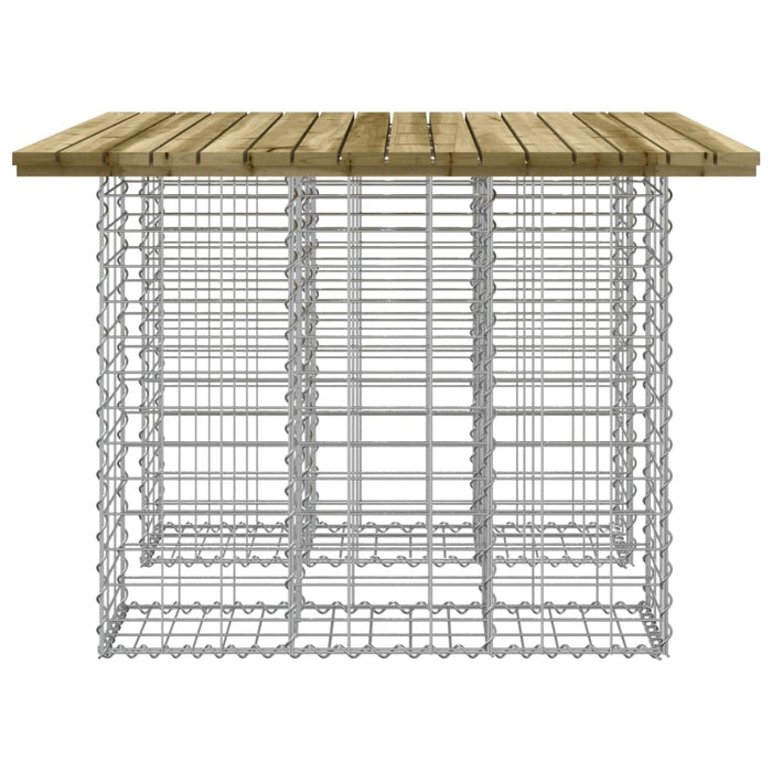 Bancă grădină, design gabion, 100x102x72 cm, lemn pin impregnat - WALTI WALTI